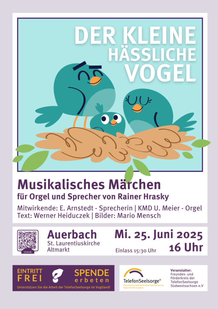 Plakat musikalisches Märchen - Familientag 25.06.2025 16 Uhr in Auerbach, St. Laurentiuskirchen am Altmarkt